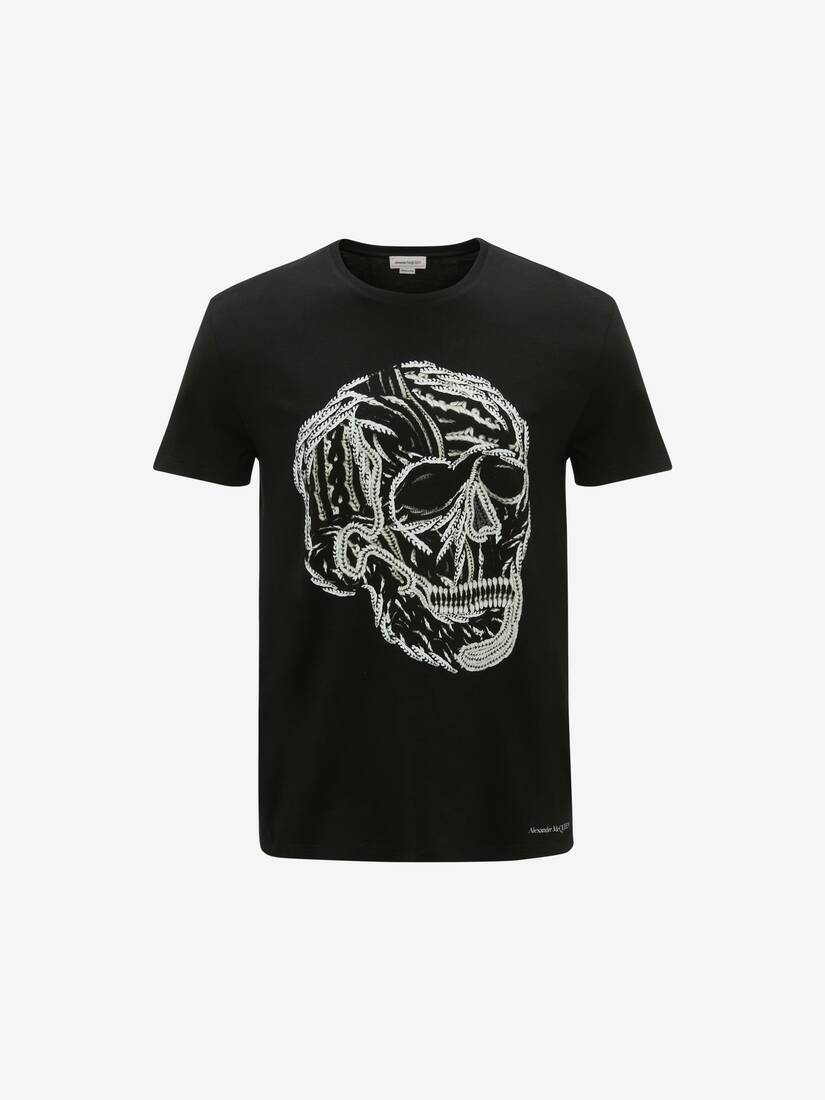 Camisetas Alexander McQueen Cable Skull Hombre - Negros - Mexico 603-XUZDLT